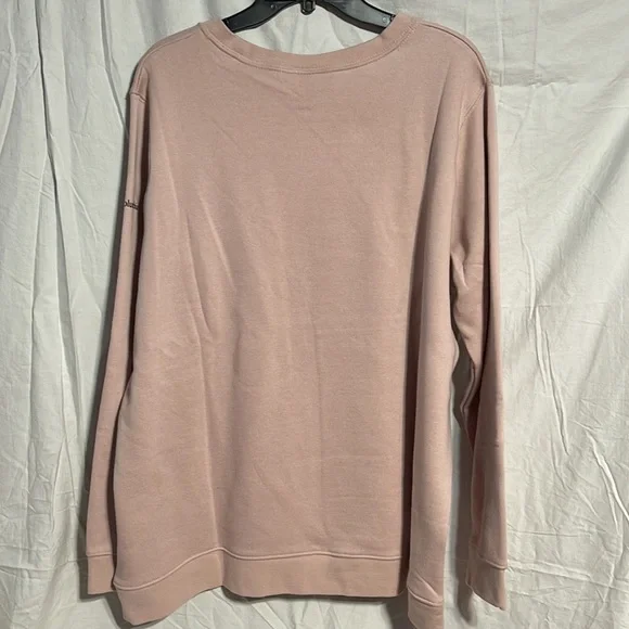 Columbia Trek Graphic Crew Sweatshirt 2X Pastel Blush Pink Nwt New Plus Size - Picture 6 of 7